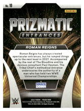 Load image into Gallery viewer, 2022 Panini Prizm WWE #10 Roman Reigns Prizmatic Entrances
