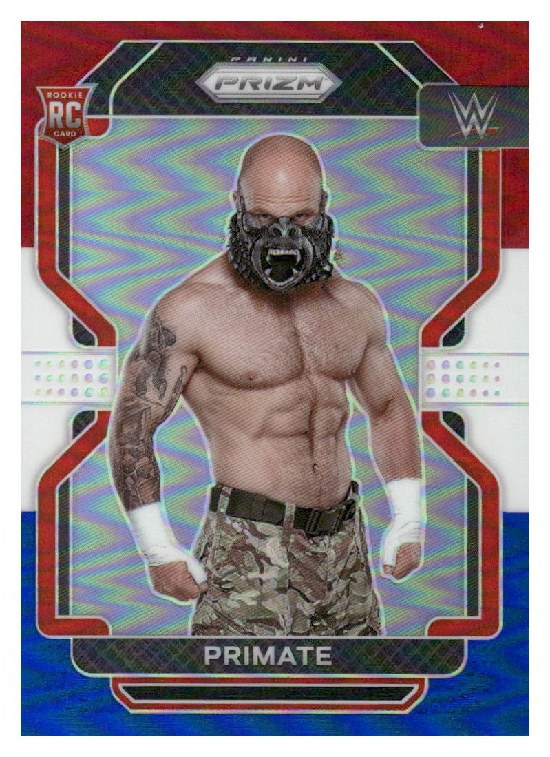 2022 Panini Prizm WWE #121 Primate Red, White and Blue