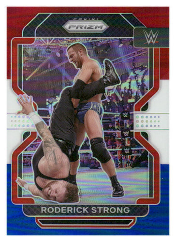 2022 Panini Prizm WWE #163 Roderick Strong Red, White and Blue