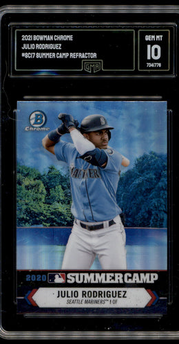 2021 Bowman Chrome #SC-17 Julio Rodriguez 2020 Summer Camp GMA 10