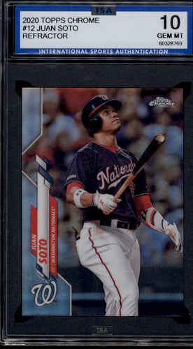 2020 Topps Chrome #12 Juan Soto Refractor ISA 10