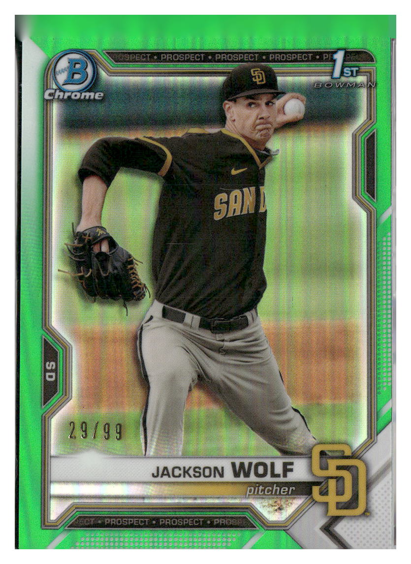 2021 Bowman Draft #BDC-141 Jackson Wolf Chrome Green Refractor #/99