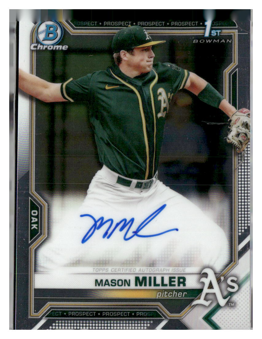 2021 Bowman Draft #CDA-MMIL Mason Miller Chrome Draft Pick Autographs