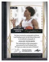 Load image into Gallery viewer, 2023 Leaf Trinity #BA-JW2 Jalen Wilson Holo Gold #/10
