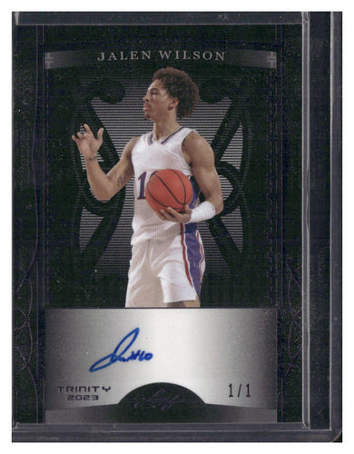 2023 Leaf Trinity #BA-JW2 Jalen Wilson Holo Gold #/10