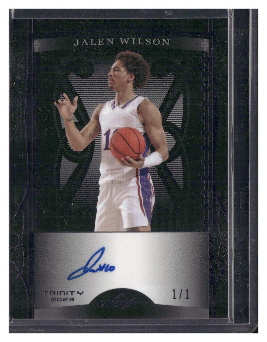 2023 Leaf Trinity #BA-JW2 Jalen Wilson Holo Gold #/10