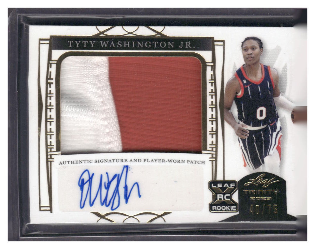 2023 Leaf Trinity #PA-TWJ TyTy Washington Jr. Patch Autographs Gold