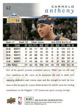 将图片加载到图库查看器，2008-09 Upper Deck First Edition #42 Carmelo Anthony
