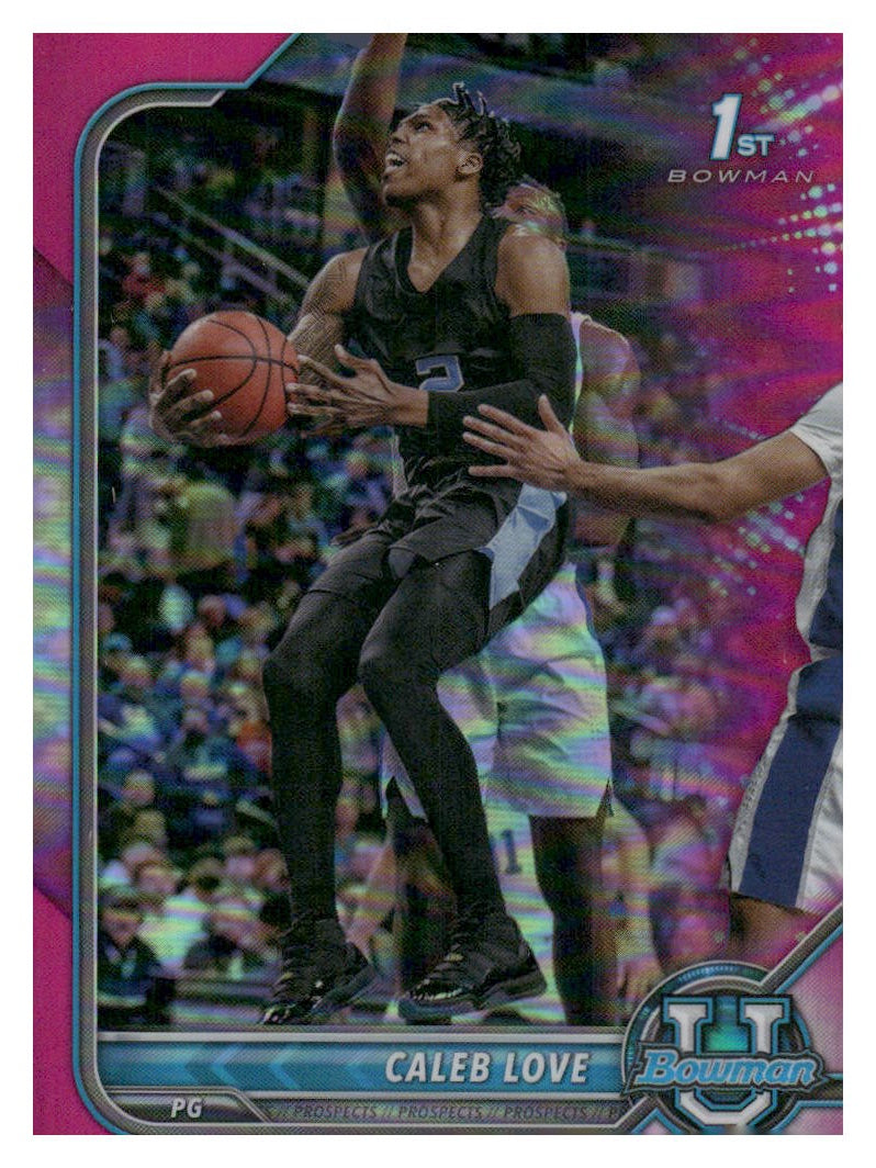 2021-22 Bowman University #80 Caleb Love Pink