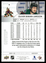 تحميل الصورة إلى عارض المعرض، 2021-22 Upper Deck #9 Oliver Ekman-Larsson
