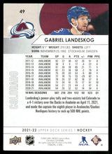 Load image into Gallery viewer, 2021-22 Upper Deck #49 Gabriel Landeskog
