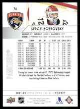 Load image into Gallery viewer, 2021-22 Upper Deck #76 Sergei Bobrovsky
