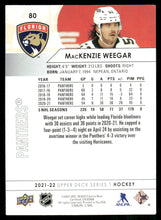 تحميل الصورة إلى عارض المعرض، 2021-22 Upper Deck #80 MacKenzie Weegar

