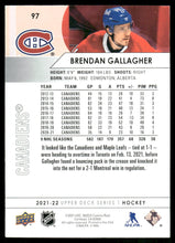 Load image into Gallery viewer, 2021-22 Upper Deck #97 Brendan Gallagher
