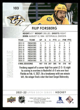 将图片加载到图库查看器，2021-22 Upper Deck #103 Filip Forsberg
