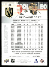 Load image into Gallery viewer, 2021-22 Upper Deck #180 Marc-Andre Fleury
