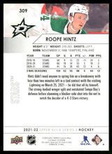 将图片加载到图库查看器，2021-22 Upper Deck #309 Roope Hintz
