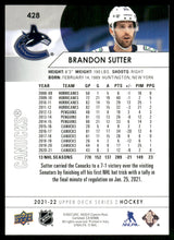 Load image into Gallery viewer, 2021-22 Upper Deck #428 Brandon Sutter
