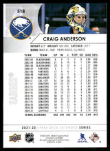 تحميل الصورة إلى عارض المعرض، 2021-22 Upper Deck #518 Craig Anderson
