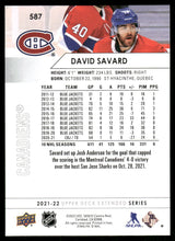 将图片加载到图库查看器，2021-22 Upper Deck #587 David Savard
