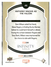Load image into Gallery viewer, 2022 Upper Deck Allure Marvel Studios #49 Anthony Mackie as Falcon
