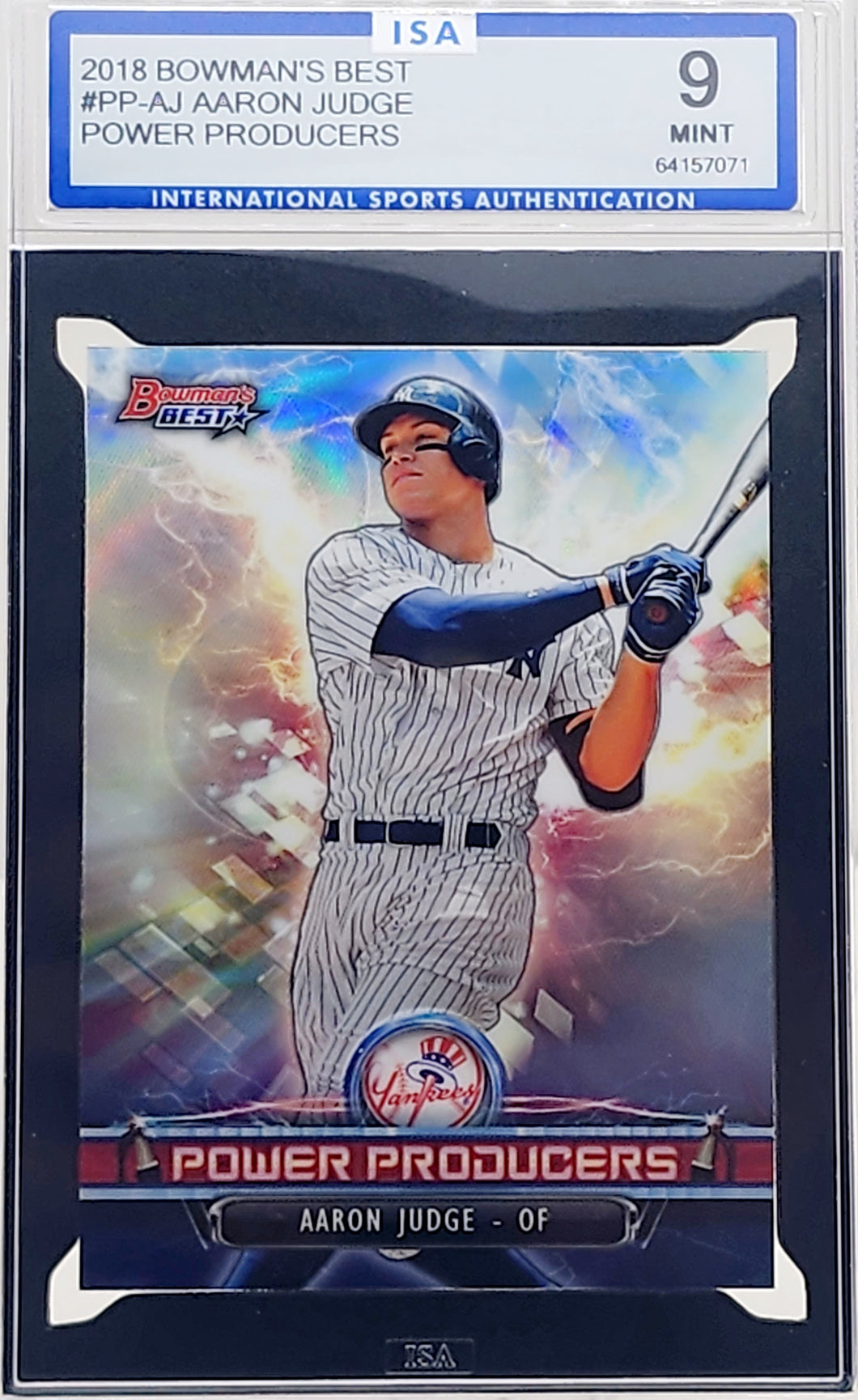 2018 Aaron Judge Bowman's Best Power Producers Refractor #PP-AJ ISA 9 Mint