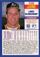 Load image into Gallery viewer, 1990 Score Lance Blankenship #536 Oakland Athletics
