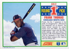 Load image into Gallery viewer, 1990 Score Frank Thomas Rookie #663 Chicago White Sox PGS 8.5 NM-MT
