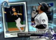 Load image into Gallery viewer, 2017 Topps Chrome Bowman Chrome Then &amp; Now Trevor Story #BTN-4 Colorado Rockies
