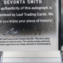 Load image into Gallery viewer, 2021 Leaf Metal Draft Auto Rookie #/50 DeVonta Smith #BA-DS52 Philadelphia Eagles

