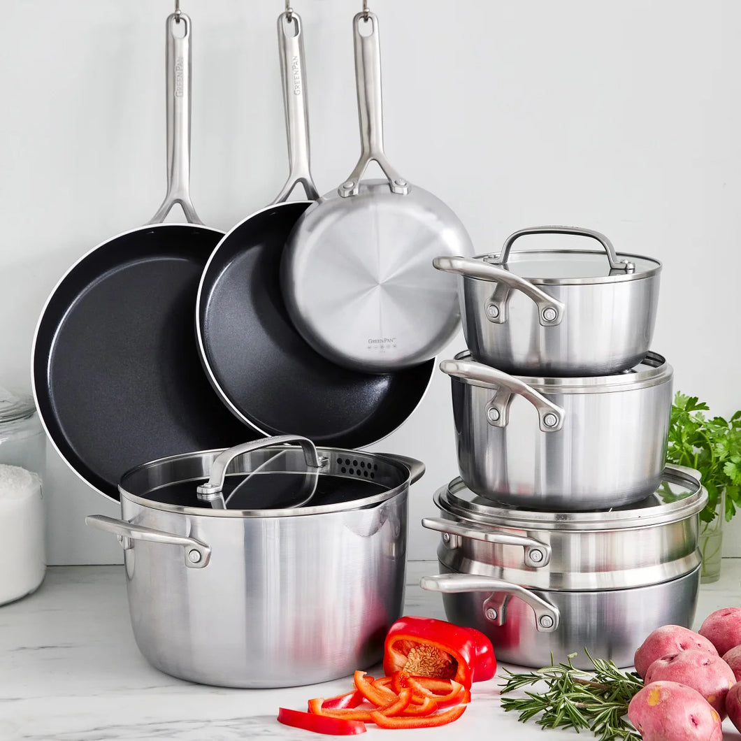GreenPan GP5 Vista 5-ply Stainless Steel Ceramic Nonstick 12-piece Cookware Set