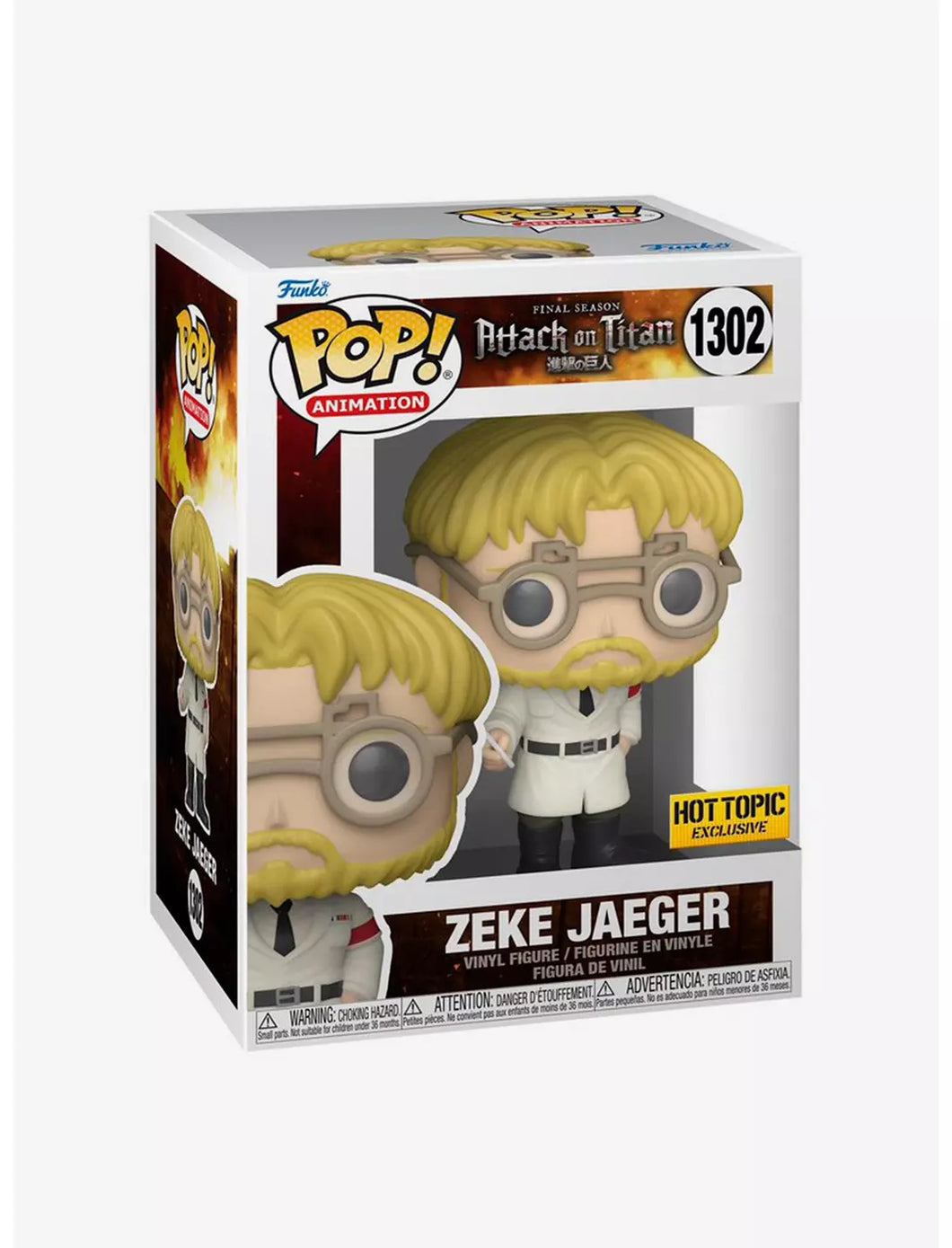 Funko Pop! Attach on Titan #1302 Zeke Jaeger Hot Topic Exclusive