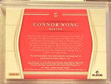 Load image into Gallery viewer, 2022 Panini National Treasures Connor Wong [Material Signature Gold] #147 34/49
