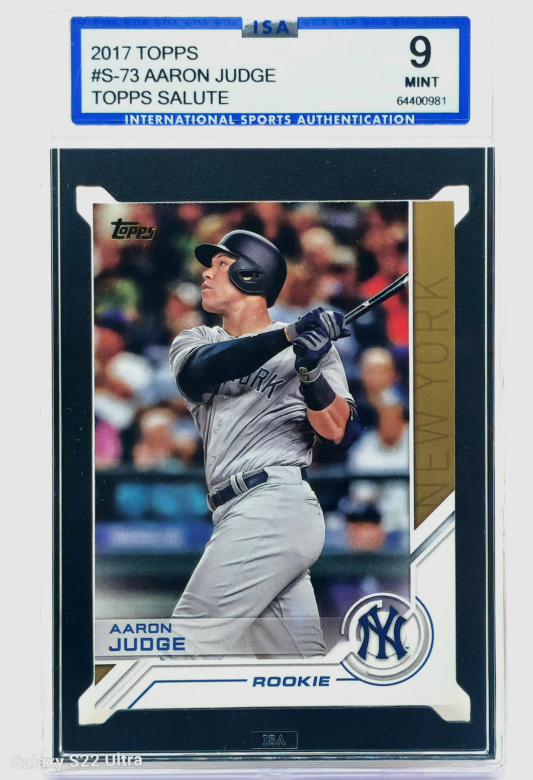 2017 Topps Aaron Judge RC Salute #S-73 insert rookie card New York Yankees ISA 9 Mint