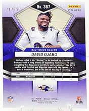 Load image into Gallery viewer, 2022 Panini Mosaic #387 David Ojabo ROOKIE Disco Blue /75 Ravens
