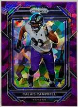 Load image into Gallery viewer, 2022 Panini Prizm CALAIS CAMPBELL #25 Purple Cracked Ice /225 RAVENS
