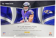 Load image into Gallery viewer, 2022 Panini Spectra Rising Rookie Kyle Hamilton [Neon Pink] #RRM-KHA Duel Jersey Patch /15
