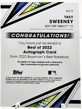 Load image into Gallery viewer, 2022 Bowman&#39;s Best Trey Sweeney Auto #B22-TS New York Yankees Rookie
