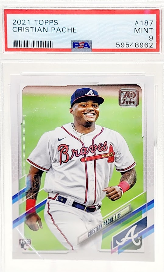 2021 Topps Cristian Pache Rookie Card RC #187 PSA 9 Braves