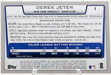 Load image into Gallery viewer, 2012 Bowman New York Yankees Baseball Card #1 Derek Jeter HOF
