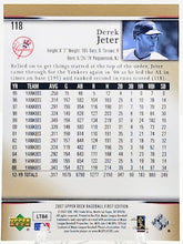 Load image into Gallery viewer, 2007 Upper Deck First Edition #118 Derek Jeter NM New York Yankees
