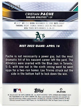 Load image into Gallery viewer, 2022 Bowman Best Green Speckle Cristian Pache #1 72/99 Oakland Athletics
