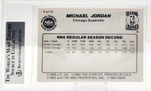 Load image into Gallery viewer, 1986 Michael Jordan Star Card #4 Pro Stats BGS 9 High Subs 9.5-9–9.5-8.5 ROOKIE
