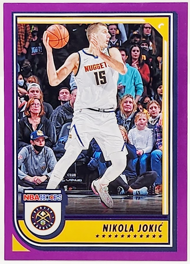 2020-21 Nikola Jokic Panini NBA Hoops Purple Winter Parallel #187 Denver Nuggets