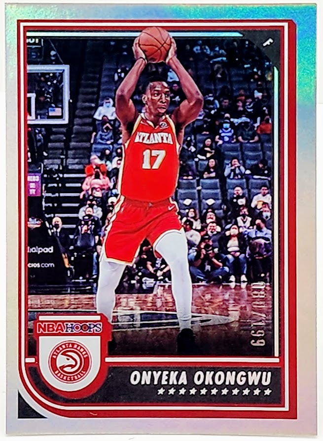 2022-23 NBA Hoops Premium Onyeka Okongwu Silver Holo # 87 /199 Atlanta Hawks