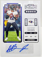 Load image into Gallery viewer, 2022 Panini Contenders Football Rookie Ticket Auto RC Anthony Brown #284 Baltimore Ravens
