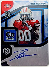 Load image into Gallery viewer, 2021 Panini Elements RPS Steel Signatures COBALT # 147 Trey Sermon 49ers AUTO 12/27
