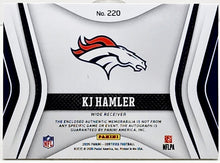 Load image into Gallery viewer, 2020 Certified KJ Hamler Freshman Rookie Patch Auto RC #436/499 #220 Broncos
