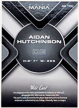Load image into Gallery viewer, 2022 Wild Card Auto Mania Aidan Hutchinson Rookie RC Auto 5/7 MINT - Lions
