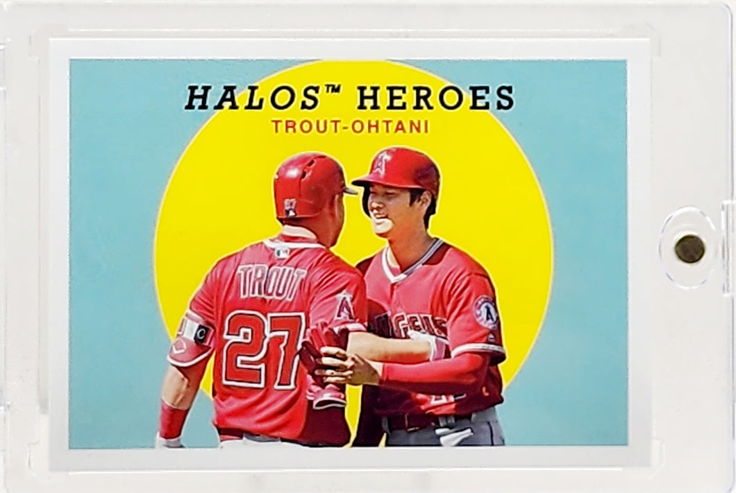 2018 Topps Archives Shohei Ohtani Mike Trout #303 Rookie RC Halos Heroes Angels